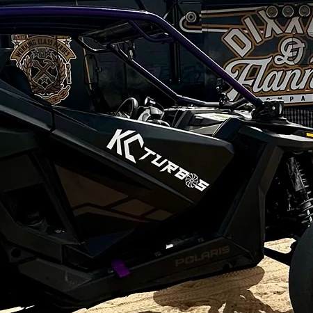 24" White KC Turbos Logo Sticker - Image 2