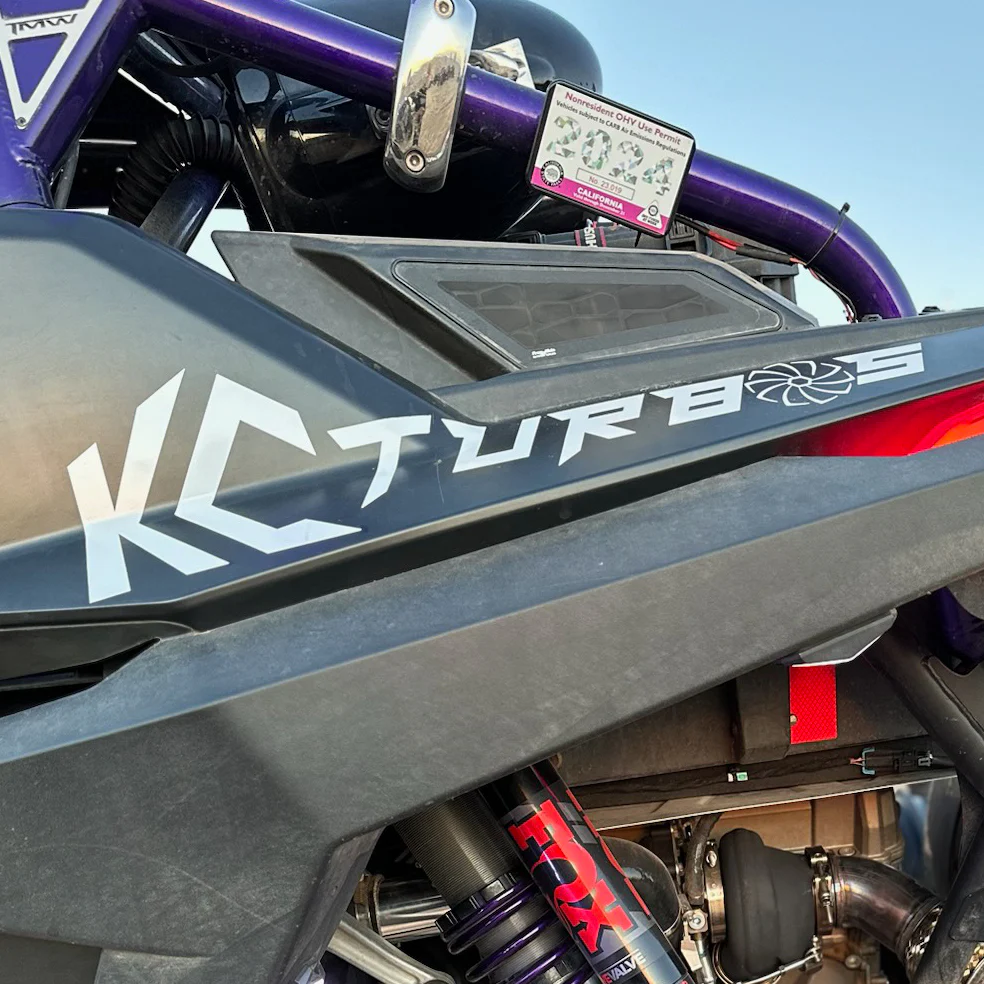 24" White KC Turbos Logo Sticker - Image 3