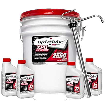 Opti-Lube XPD All-In-One Diesel Fuel Additive: 5 Gallon Pail with Heavy Duty Accessories (1 HD Hand Pump and 4 Empty 8 Ounce Bottles)