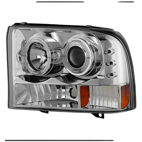 Spyder Chrome 1-PC. Projector Headlights W/ LED HALO - 6.0/7.3 Powerstroke (1999-2004) - Image 2
