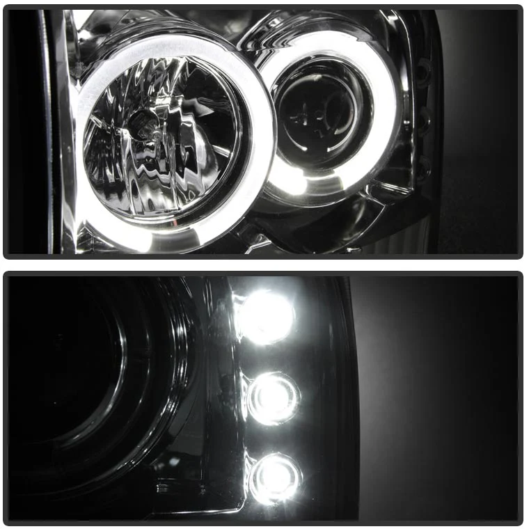 Spyder Chrome 1-PC. Projector Headlights W/ LED HALO - 6.0/7.3 Powerstroke (1999-2004) - Image 5
